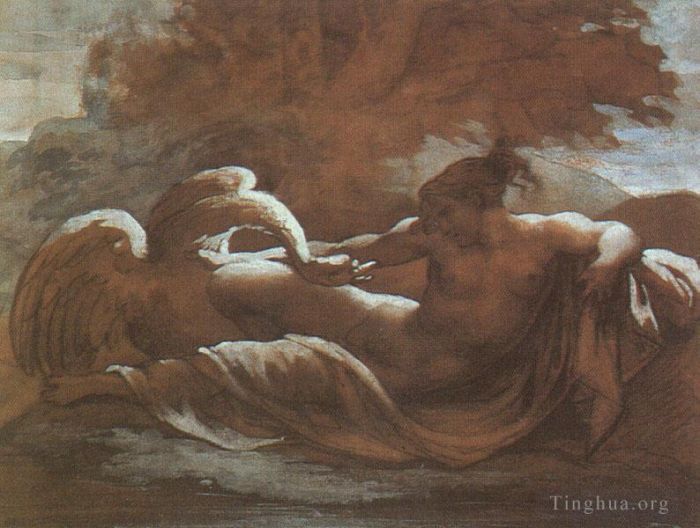 Theodore Gericault Various Paintings - Leda and the swan