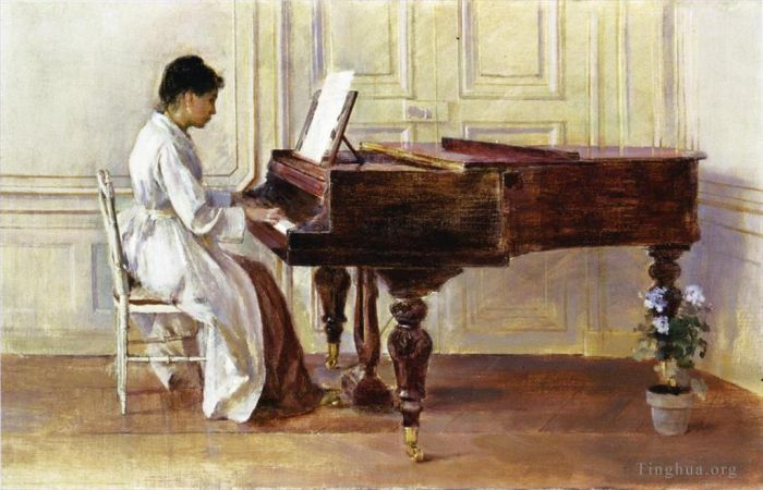 Theodore Robinson Oil Painting - At the Piano