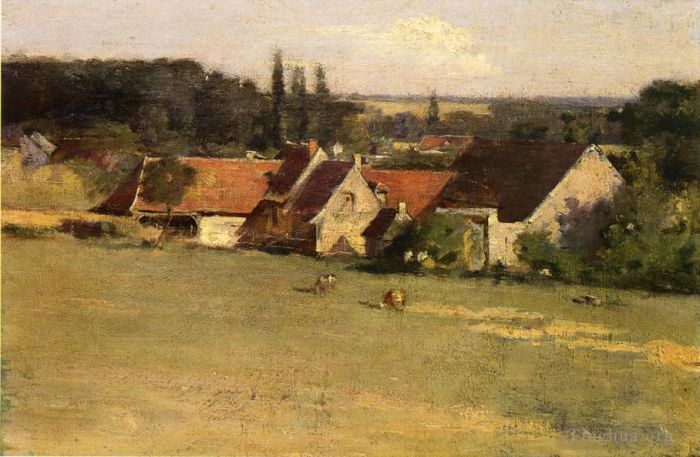 Theodore Robinson Oil Painting - Farmhouse at Grez