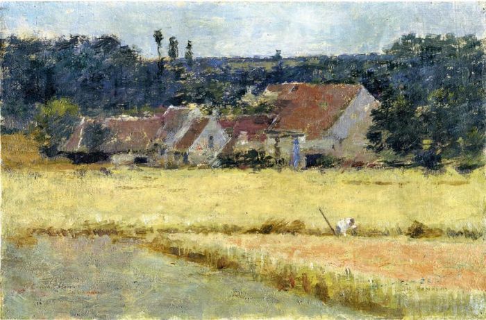 Theodore Robinson Oil Painting - French Farmhouse