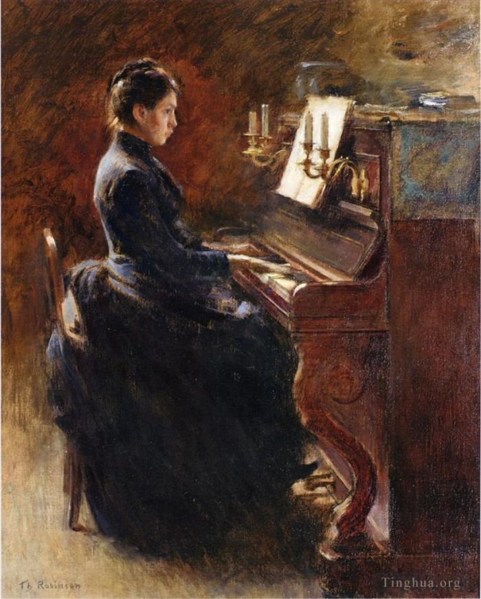 Theodore Robinson Oil Painting - Girl at Piano