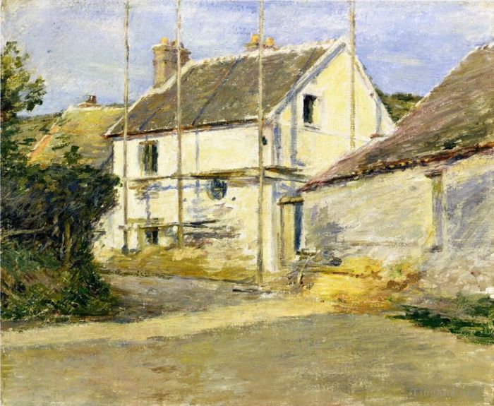 Theodore Robinson Oil Painting - House with Scaffolding