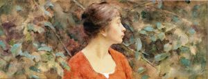 Artist Theodore Robinson's Work - Lady in Red