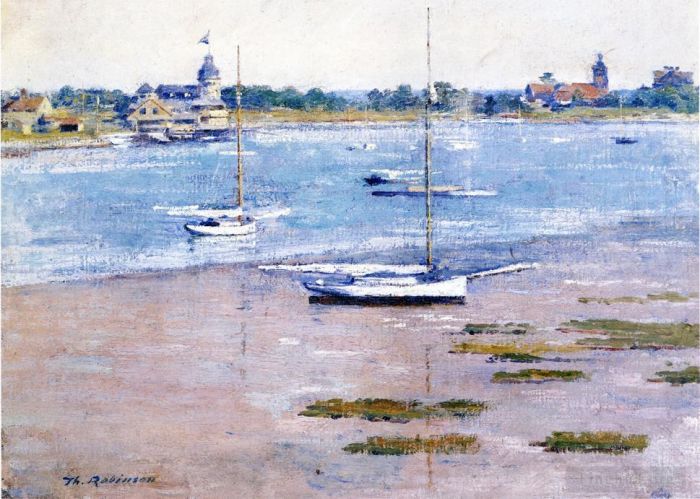 Theodore Robinson Oil Painting - Low Tide boat