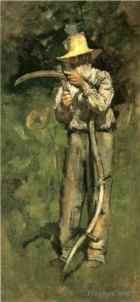 Theodore Robinson Oil Painting - Man with Scythe