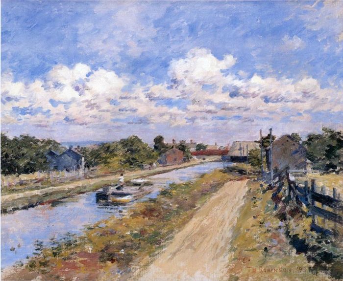 Theodore Robinson Oil Painting - On the Canal of Port Ben Series