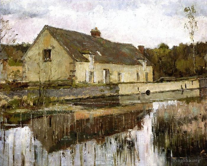 Theodore Robinson Oil Painting - On the Canal