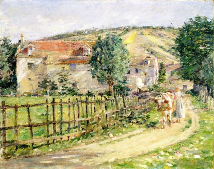 Theodore Robinson Oil Painting - Road by the Mill