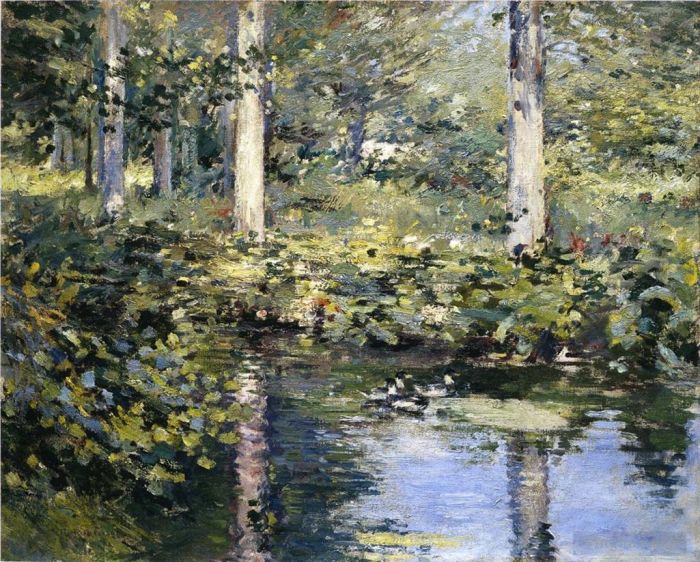 Theodore Robinson Oil Painting - The Duck Pond