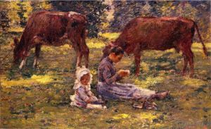 Artist Theodore Robinson's Work - Watching the Cows