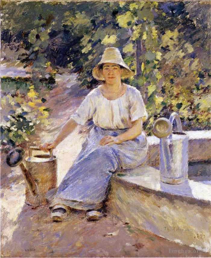Theodore Robinson Oil Painting - Watering Pots