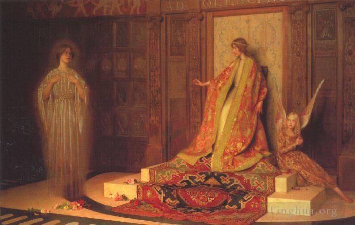 Thomas Cooper Gotch Oil Painting - Dawn Of Womanhood