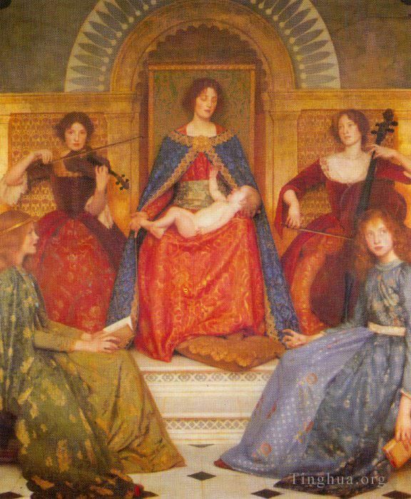 Thomas Cooper Gotch Oil Painting - Holy Motherhood
