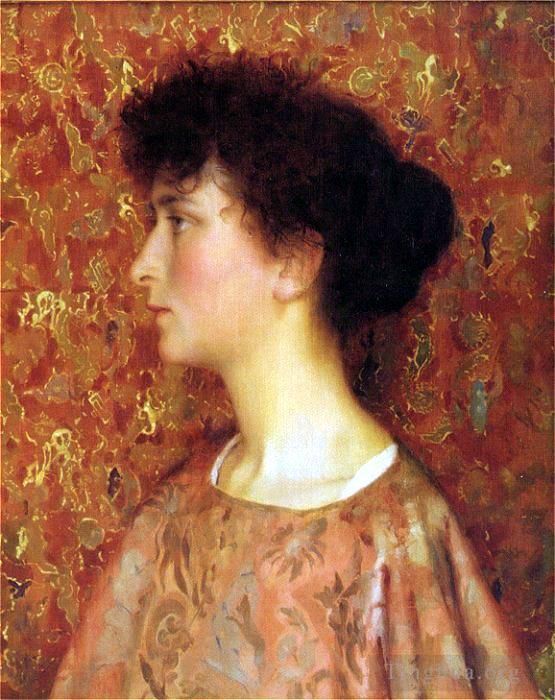 Thomas Cooper Gotch Oil Painting - Study Of A Young Woman