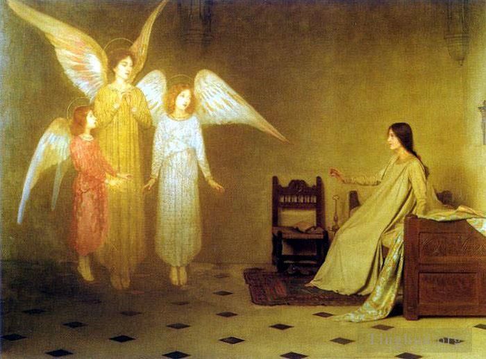 Thomas Cooper Gotch Oil Painting - The Awakening angel