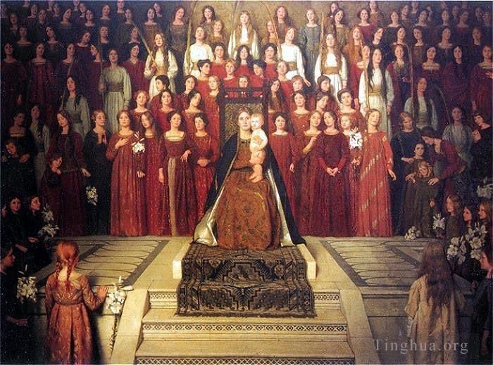 Thomas Cooper Gotch Oil Painting - The Mother Enthroned