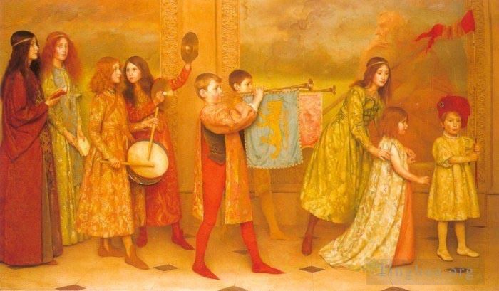 Thomas Cooper Gotch Oil Painting - The Pageant Of Childhood
