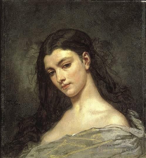 Thomas Couture Oil Painting - Female Head