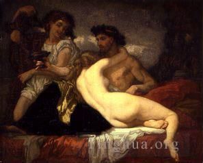 Thomas Couture Oil Painting - Horace and Lydia
