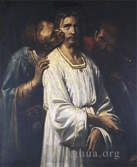 Thomas Couture Oil Painting - Le Baiser de Judas