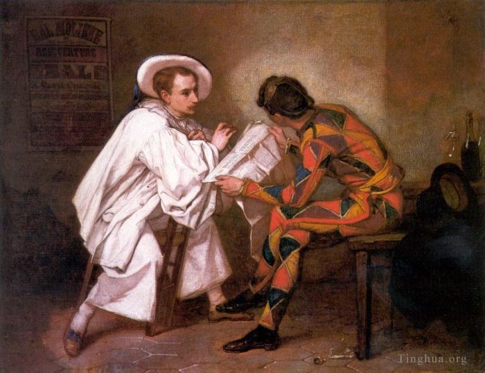 Thomas Couture Oil Painting - Pierrot the Politician