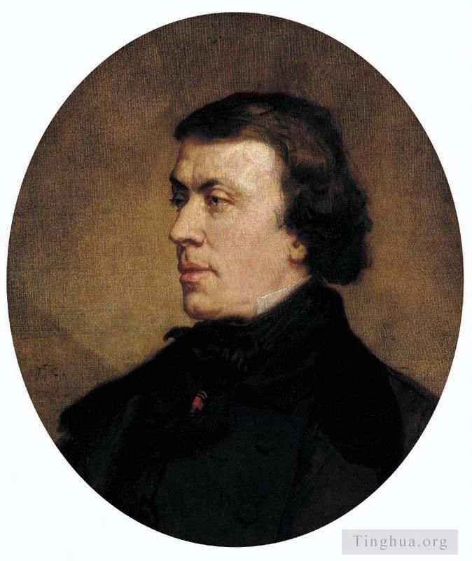 Thomas Couture Oil Painting - Portrait of Philip Ricord