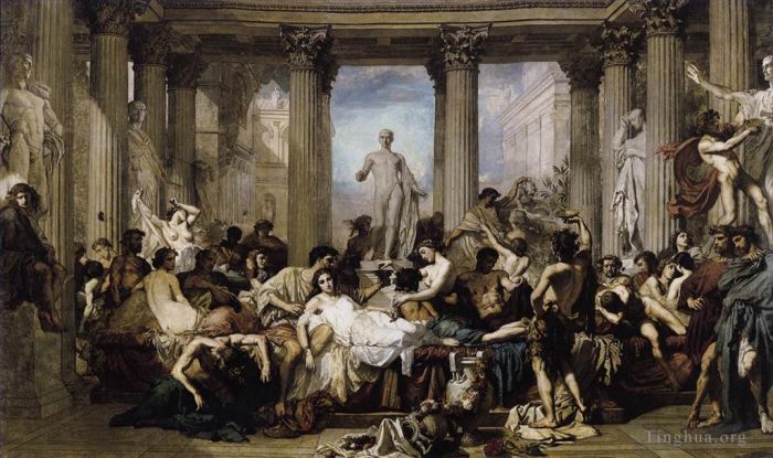 Thomas Couture Oil Painting - Romans Of The Decadence