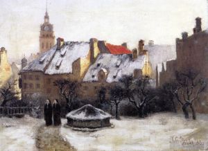 Artist Thomas Couture's Work - Steele Theodore Clement Winter Afternoon Old Munich