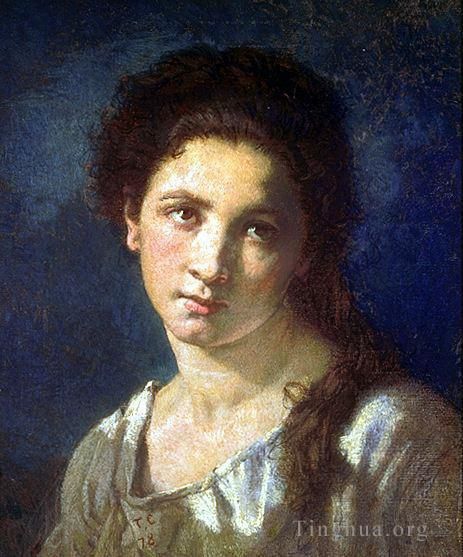 Thomas Couture Oil Painting - The Artists Daughter
