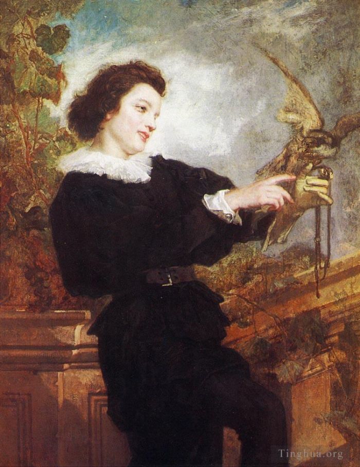 Thomas Couture Oil Painting - The Falconer