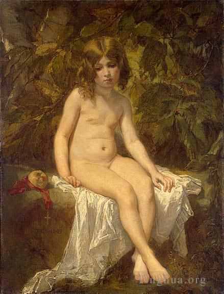 Thomas Couture Oil Painting - The Little Bather