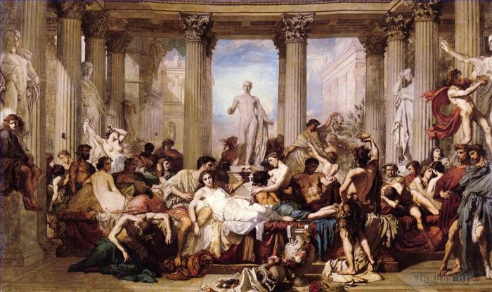 Thomas Couture Oil Painting - Thomas The Romans of the Decadence