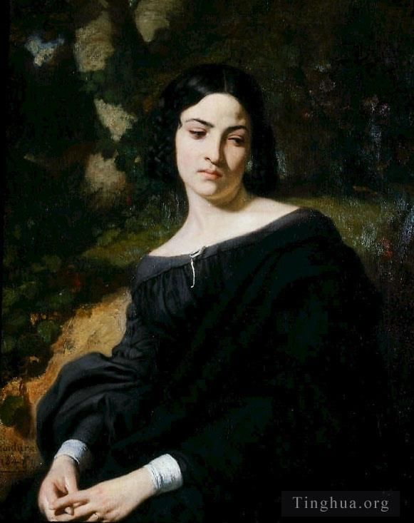 Thomas Couture Oil Painting - A widow