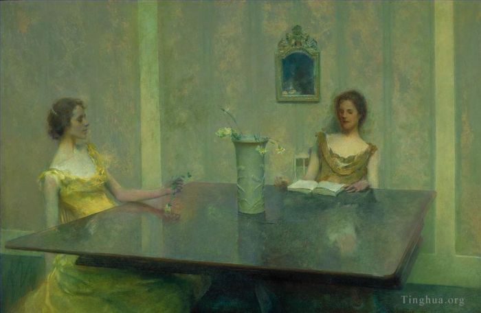 Thomas Wilmer Dewing Oil Painting - A Reading