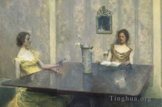 Thomas Wilmer Dewing Oil Painting - AReading
