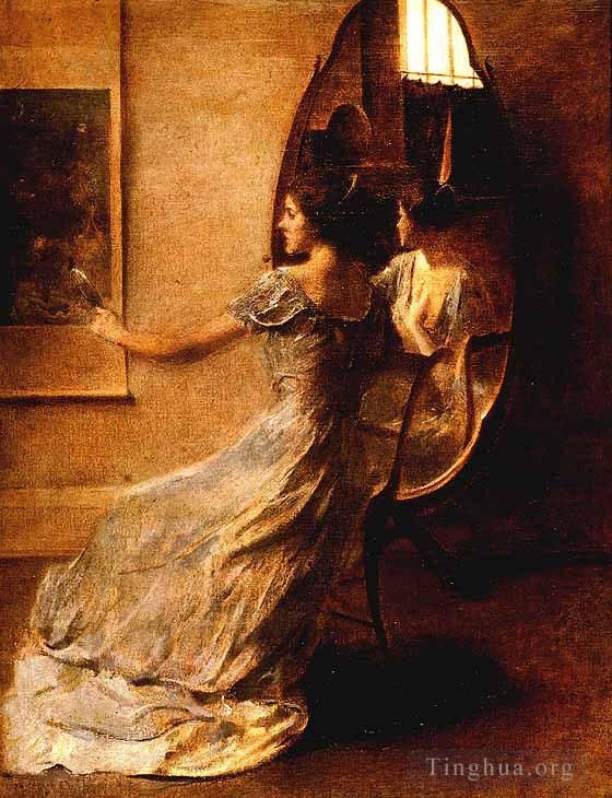 Thomas Wilmer Dewing Oil Painting - BeforeAMirror