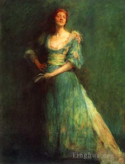 Thomas Wilmer Dewing Oil Painting - Comedia
