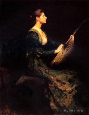 Artist Thomas Wilmer Dewing's Work - LadyWithALute
