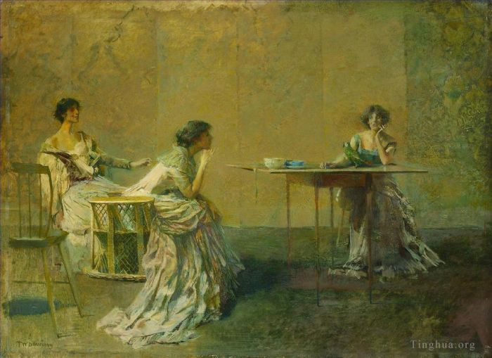 Thomas Wilmer Dewing Oil Painting - The Gossip