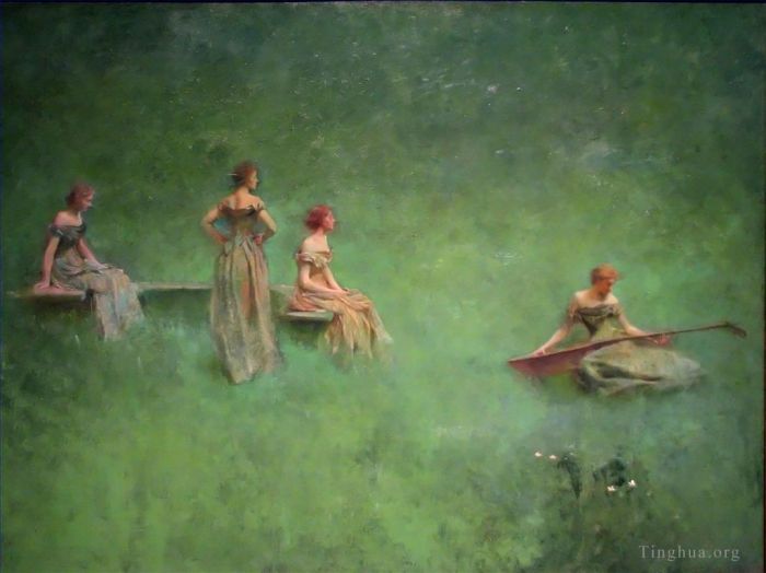 Thomas Wilmer Dewing Oil Painting - The Lute