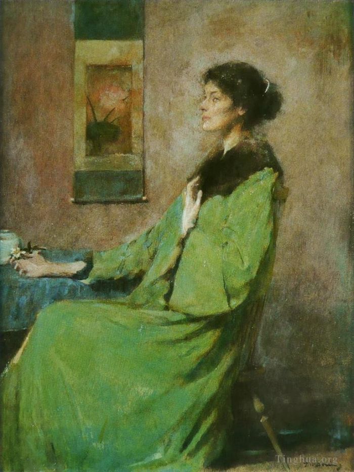 Thomas Wilmer Dewing Oil Painting - Portrait of a woman