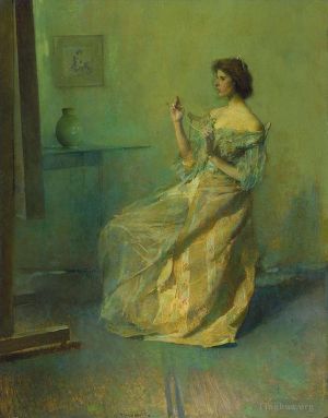 Artist Thomas Wilmer Dewing's Work - The necklace Aestheticism