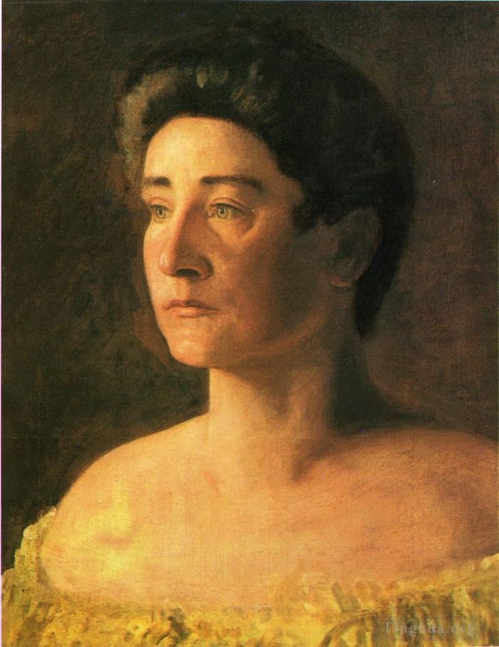 Thomas Cowperthwait Eakins Oil Painting - A Singer Portrait of Mrs Leigo