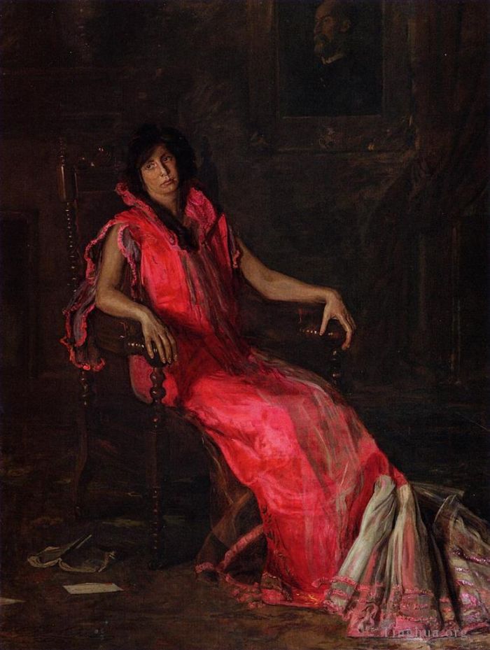 Thomas Cowperthwait Eakins Oil Painting - An Actress aka Portrait of Suzanne Santje