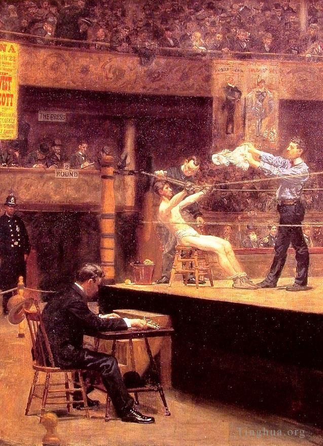 Thomas Cowperthwait Eakins Oil Painting - Between Rounds