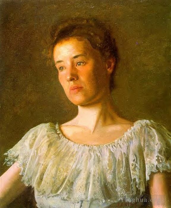 Thomas Cowperthwait Eakins Oil Painting - Portrait of Alice Kurtz