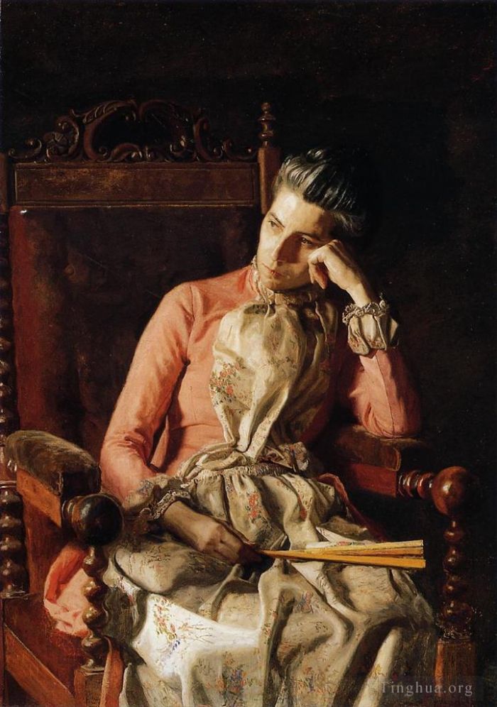 Thomas Cowperthwait Eakins Oil Painting - Portrait of Amelia C Van Buren