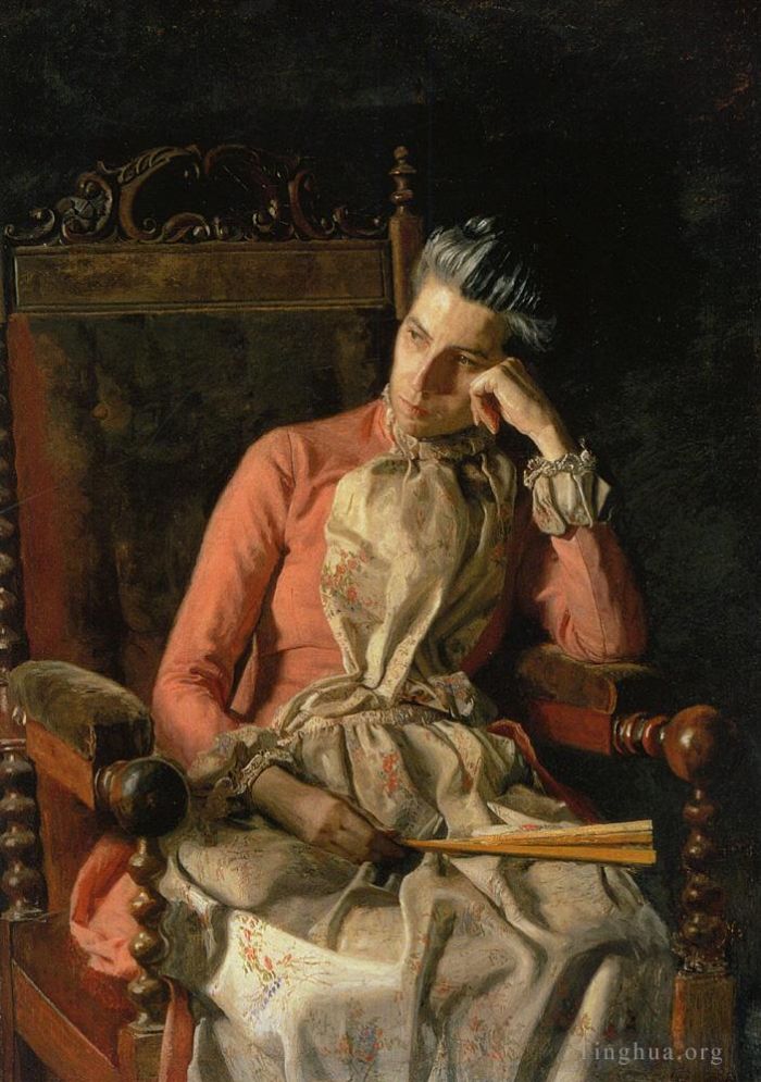 Thomas Cowperthwait Eakins Oil Painting - Portrait of Amelia Van Buren