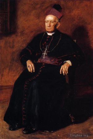 Artist Thomas Cowperthwait Eakins's Work - Portrait of Archbishop William Henry Elder