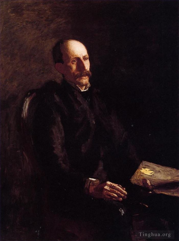 Thomas Cowperthwait Eakins Oil Painting - Portrait of Charles Linford the Artist